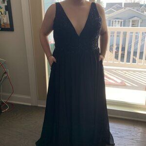 Morilee Madeline Gardner Bridesmaid Formal Black Dress Size 24